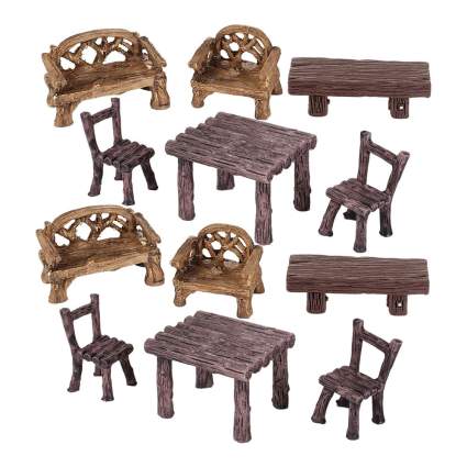 Small miniature tables and chairs