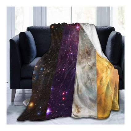 Galaxy throw blanket in nonbinary flag colors