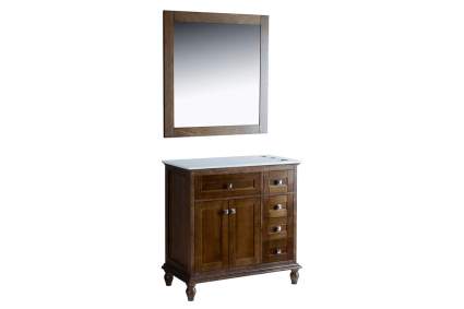 Wooden vanity set with mirror