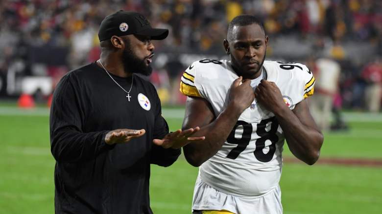 Mike Tomlin with Vince Williams