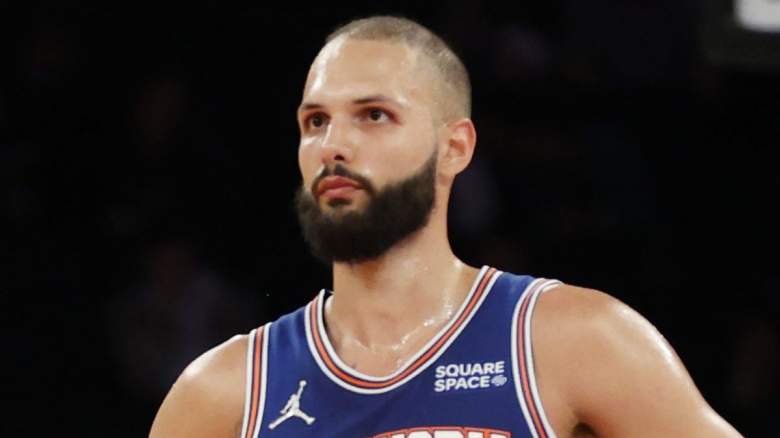 Evan Fournier of the New York Knicks, who is affiliated with the Boston Celtics.