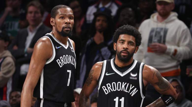 Kevin Durant and Kyrie Irving of the Brooklyn Nets, the latter of whom named the New York Knicks as a preferred trade destination.