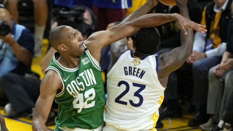 Al Horford of the Boston Celtics and Draymond Green of the Golden State Warriors.