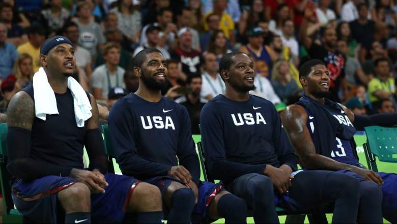 Carmelo Anthony, Kyrie Irving, Kevin Durant, and Paul George