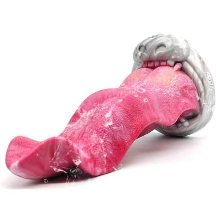 Silicone wolf tongue insertable tongue