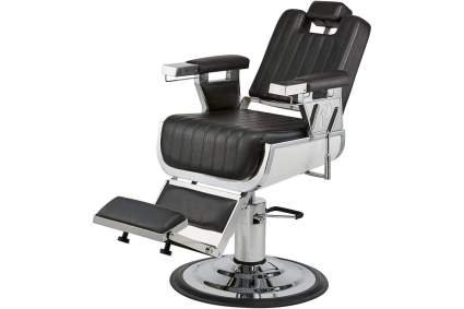 Black reclining barber chair