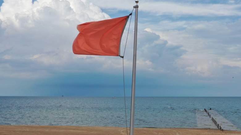 Red flag at the beach