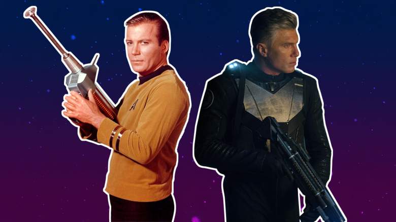 Kirk (William Shatner) and Pike (Anson Mount)