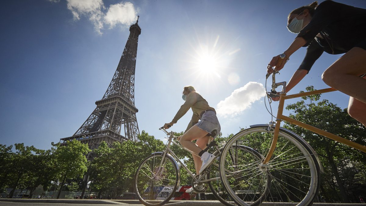 Bicyclists in Paris