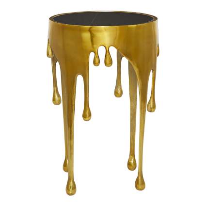 gold metallic melting side table