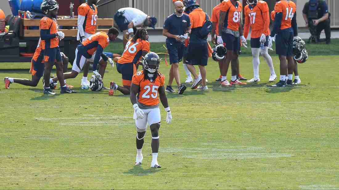 Broncos RB Training With FirstTeam AllPro
