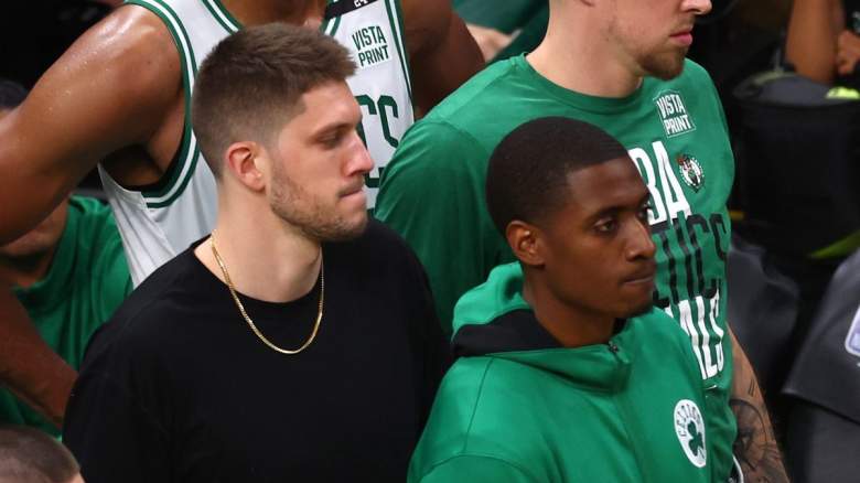 Matt Ryan and Malik Fitts of the Boston Celtics.