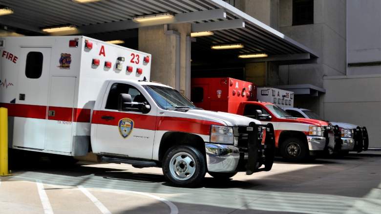 Hospital emergency room and ambulances