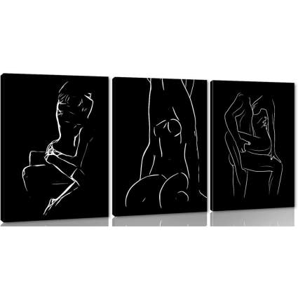Black abstract nude artwork