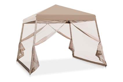 COOS BAY 10 by 10 Foot Slant Leg Pop Up Canopy with Mosquito Netting