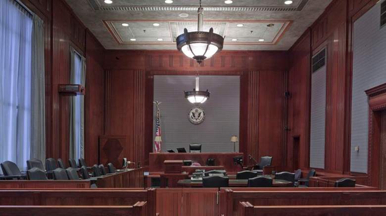 A courtroom.