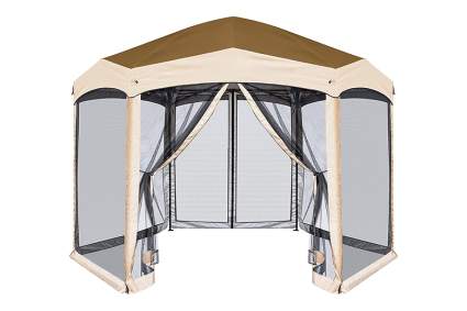 EAGLE PEAK Pop-Up 6 Sided Camping Gazebo with Mosquito Netting