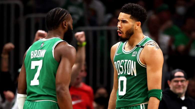 Jaylen Brown and Jayson Tatum of the Boston Celtics.