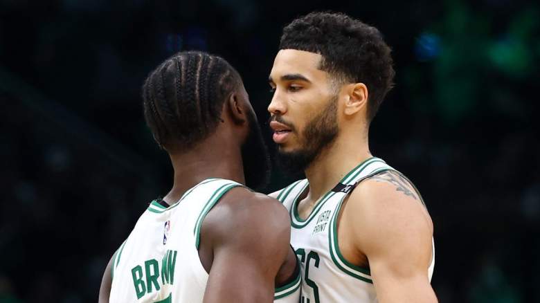 Jaylen Brown and Jayson Tatum of the Boston Celtics.