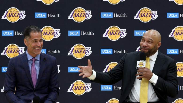 Lakers GM Rob Pelinka and head coach Darvin Ham