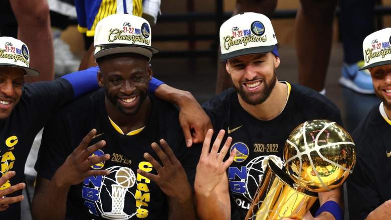 Draymond Green and Klay Thompson of the Golden State Warriors, the latter of whom would land with the Chicago Bulls in this proposed trade.