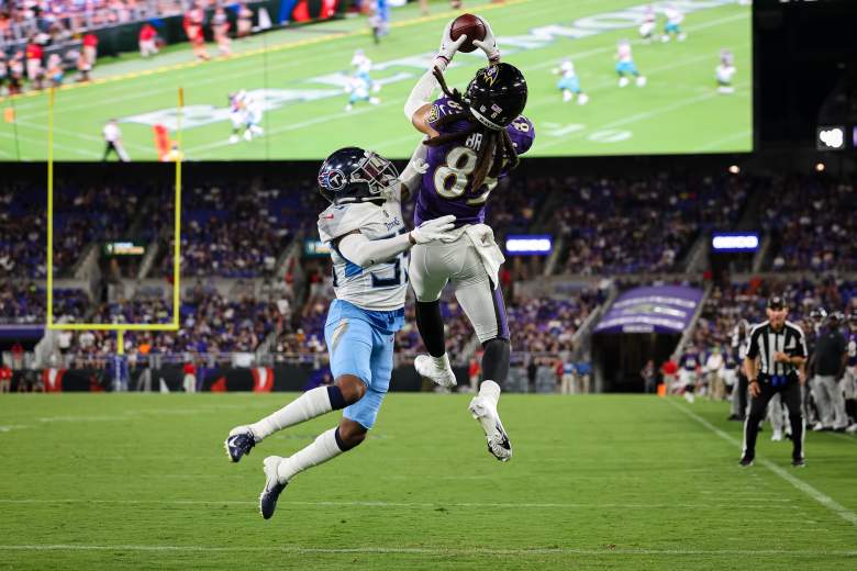Ravens WR Shemar Bridges goes up to make a contested catch