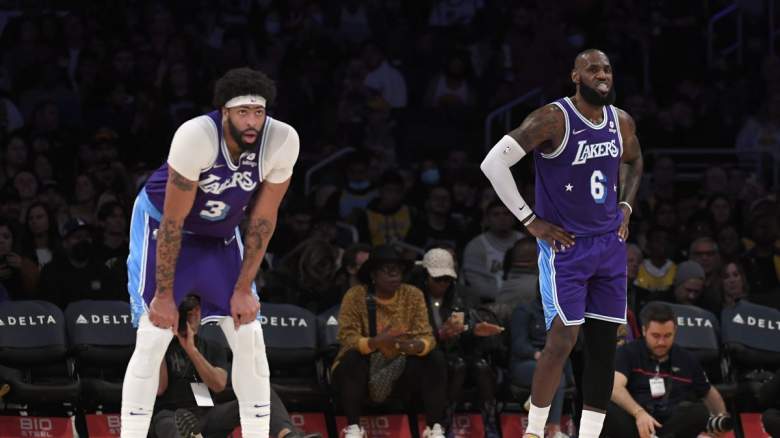 Lakers stars Anthony Davis (left) and LeBron James