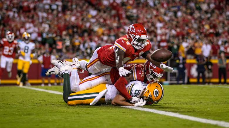 Elijah Lee of the Kansas City Chiefs looks on against the Chicago