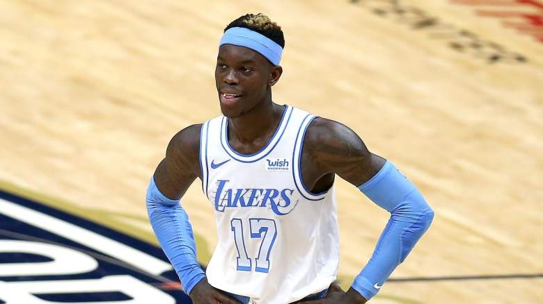 Dennis Schroder with the Lakers during the 2020-21 season