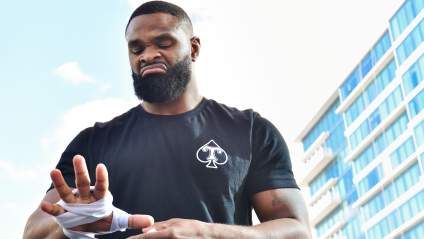 Former UFC Champ Tyron Woodley Is Campaigning to Box Superstar