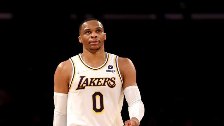 Lakers point guard Russell Westbrook during the 2021-22 season