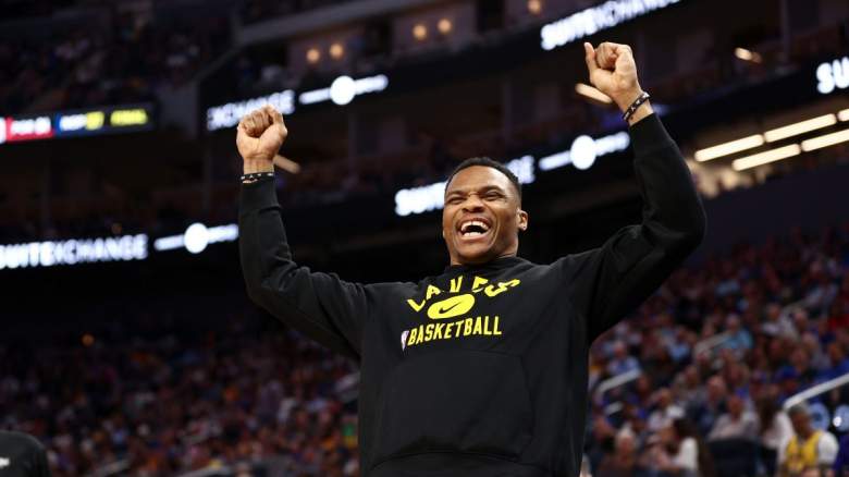 Lakers point guard Russell Westbrook during the 2021-22 season