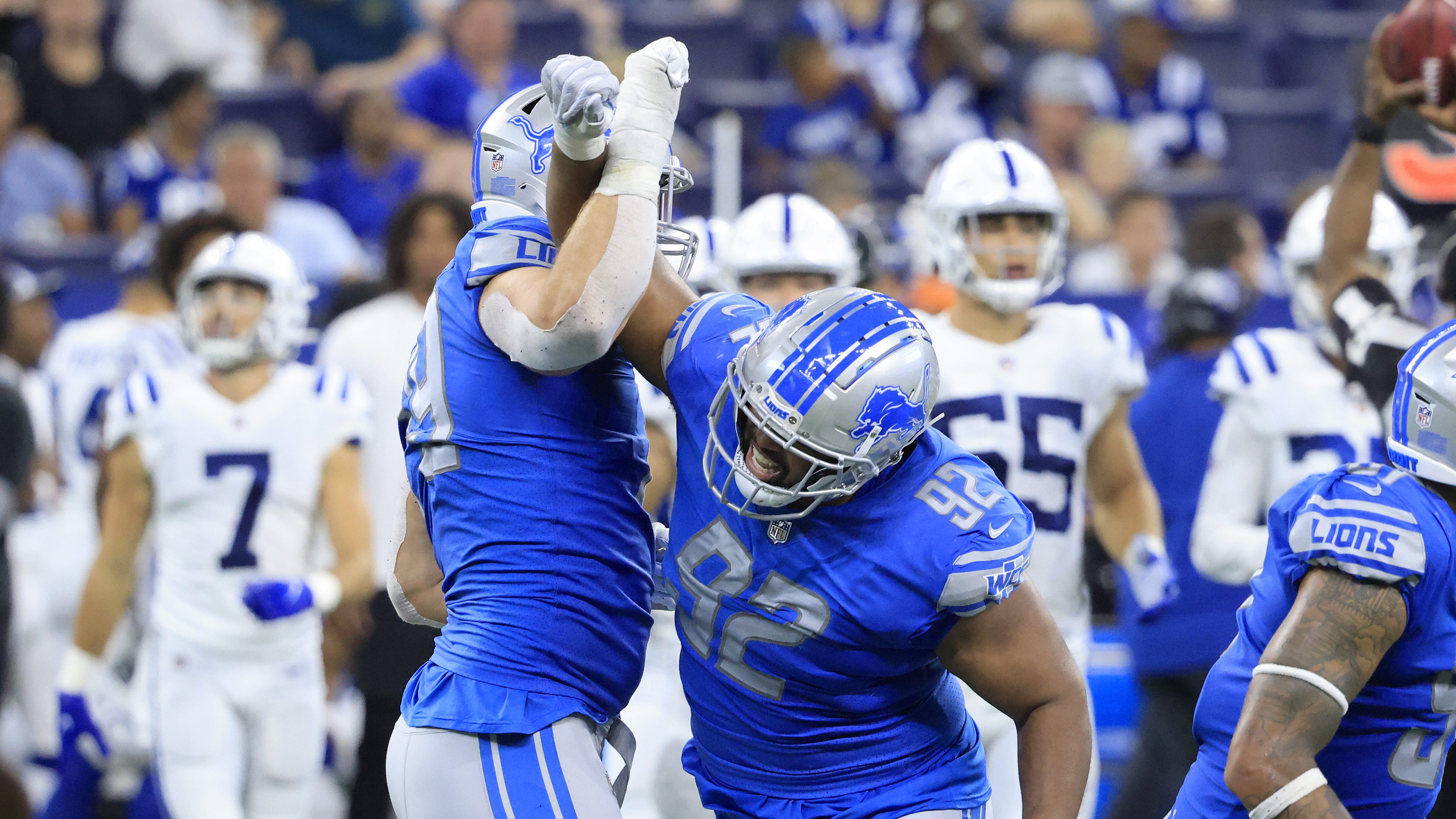 DETROIT, MI - SEPTEMBER 24: Detroit Lions OT (67) Matt Nelson gets