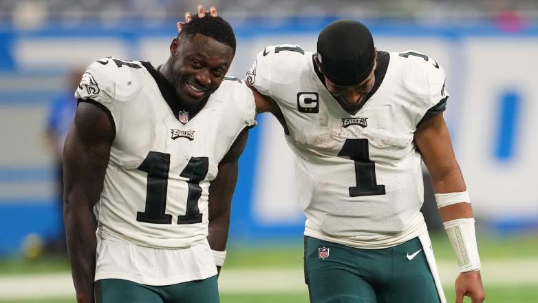 Philadelphia Eagles WR A.J. Brown and QB Jalen Hurts