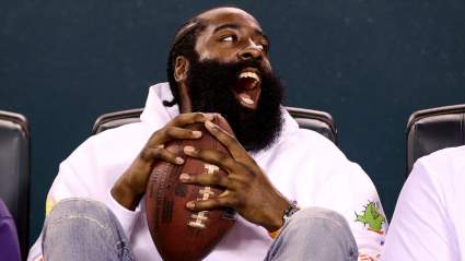 James Harden Brings Home Souvenir at Eagles’ Monday Night Victory