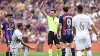 WATCH: Barcelona’s Lewandowski Taken Out By Wild Rugby Tackle