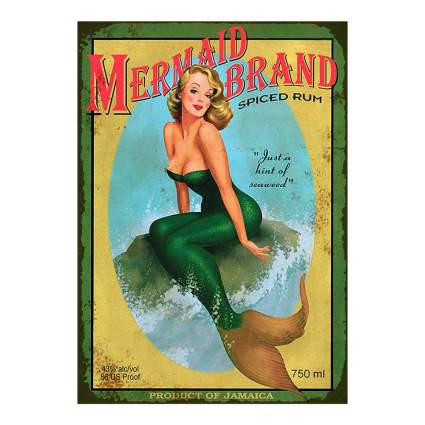 vintage mermaid pin up rum poster