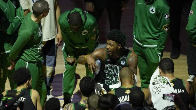 Boston Celtics Team Huddle