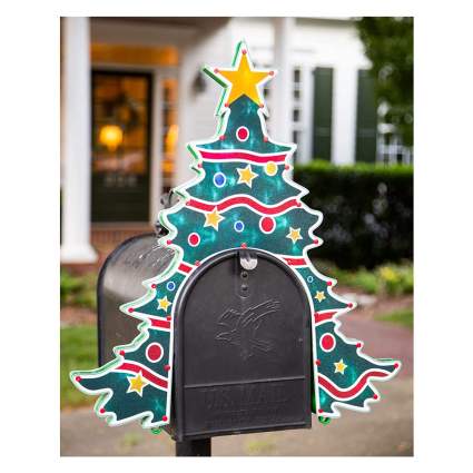 Christmas tree mailbox decoration