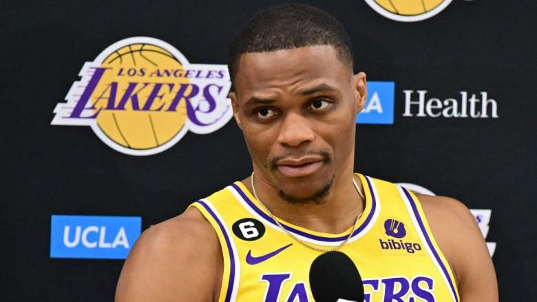 Lakers point guard Russell Westbrook during media day