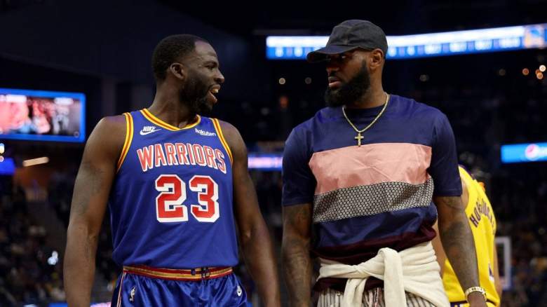 Draymond Green of the Golden State Warriors and LeBron James of the Los Angeles Lakers.