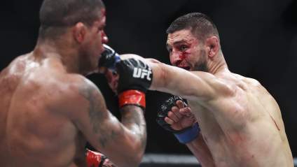 Khabib Reacts to Khamzat Chimaev’s Wild Cageside UFC Altercation With Cousin