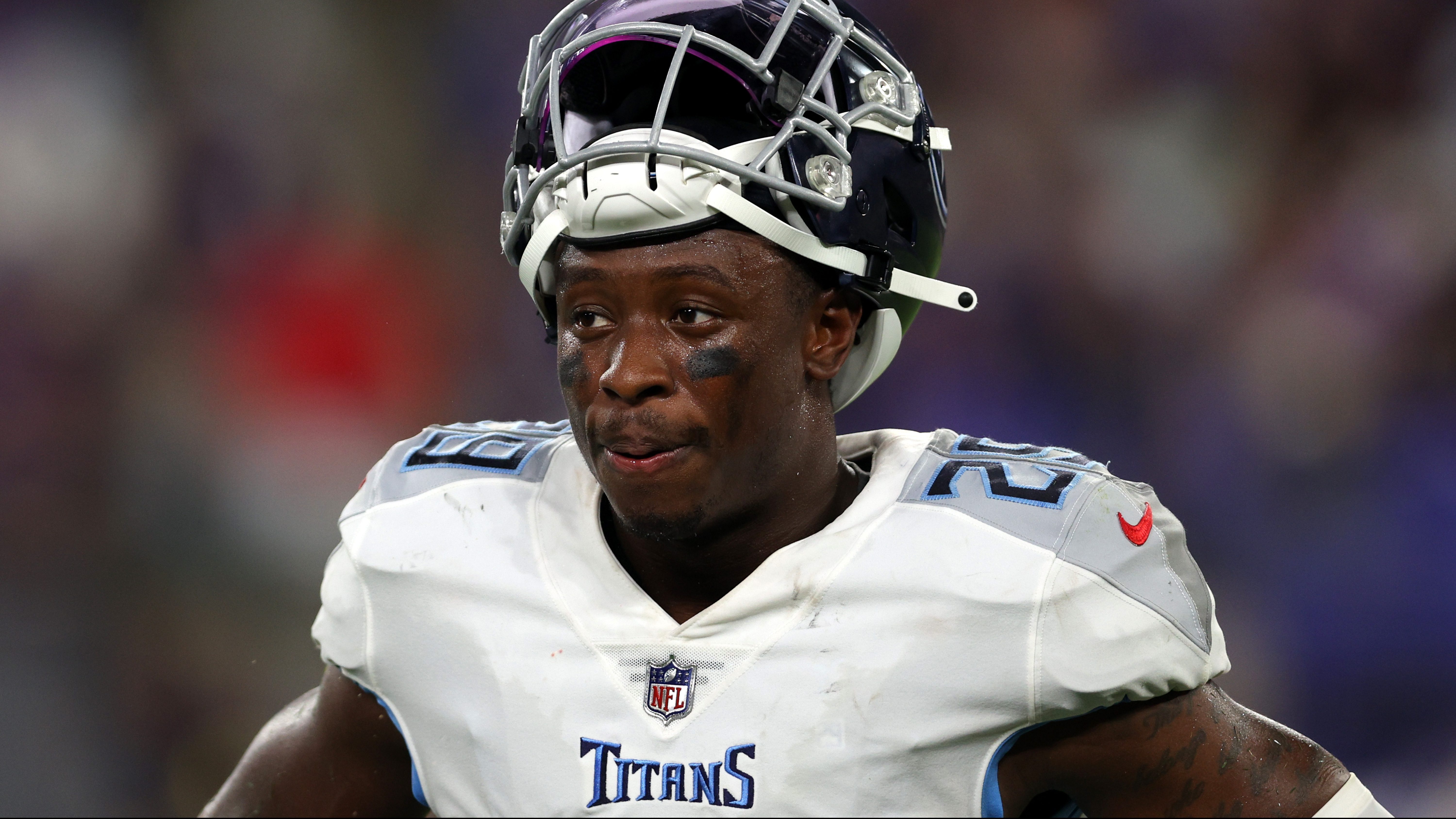 Tennessee Titans safety Matthew Jackson (39) enters the field at U.S Bank  Stadium during the opening ceremonies before an NFL preseason football game  Saturday, Aug. 19, 2023 in Minneapolis. Tennessee won 24-16. (