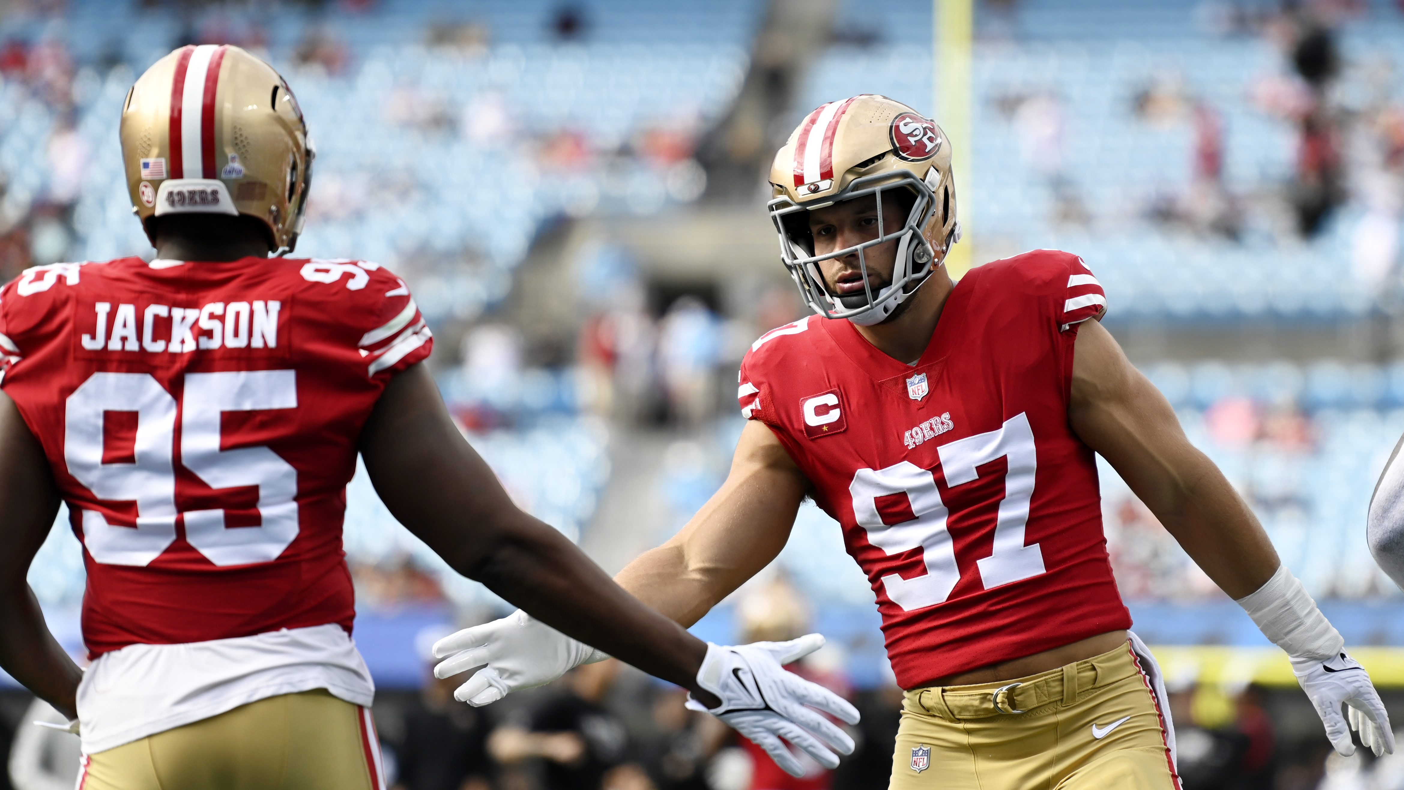 Nick Bosa injury update: 49ers star pass rusher leaves game with groin  injury vs. Panthers