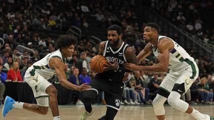 Nets Fans Rip Bucks’ Giannis Antetokounmpo for Dangerous Play on Kyrie Irving