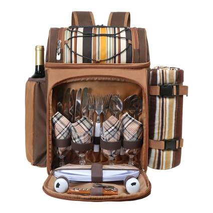 Hap Tim Picnic Backpack Cooler for Four with Accessories