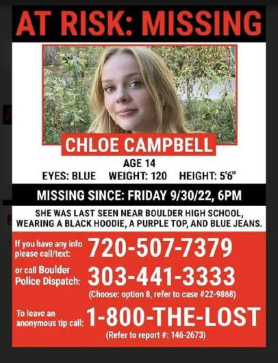 chloe campbell colorado missing poster