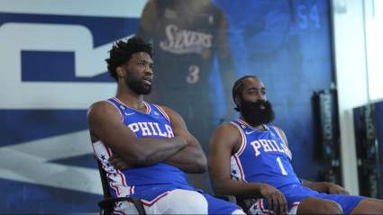 James Harden Reacts to Joel Embiid’s Dominant Two-Way Effort