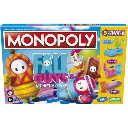 Shot of the Fall Guys Monopoly game box