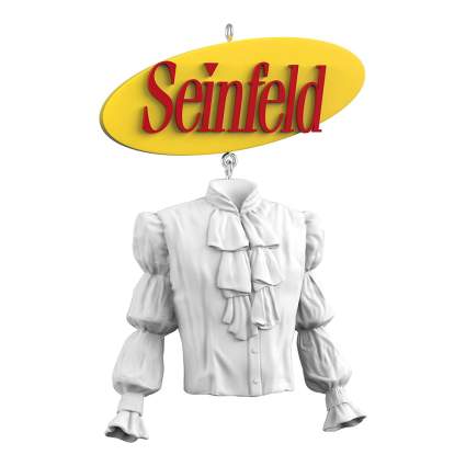 Seinfeld Christmas ornament of a white flounsy shirt